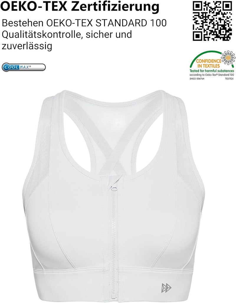 Yvette Starker Halt Sport BH Grosse Brüste mit Vorderverschluss Mesh Ringerrücken Ohne Bügel für Fit