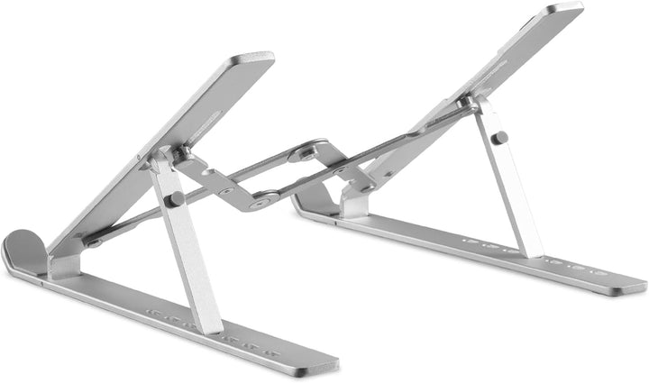 Ergolutions® Mobiler Aluminium Laptopständer - Faltbar, Höhenverstellbar, Universal für alle Geräte,