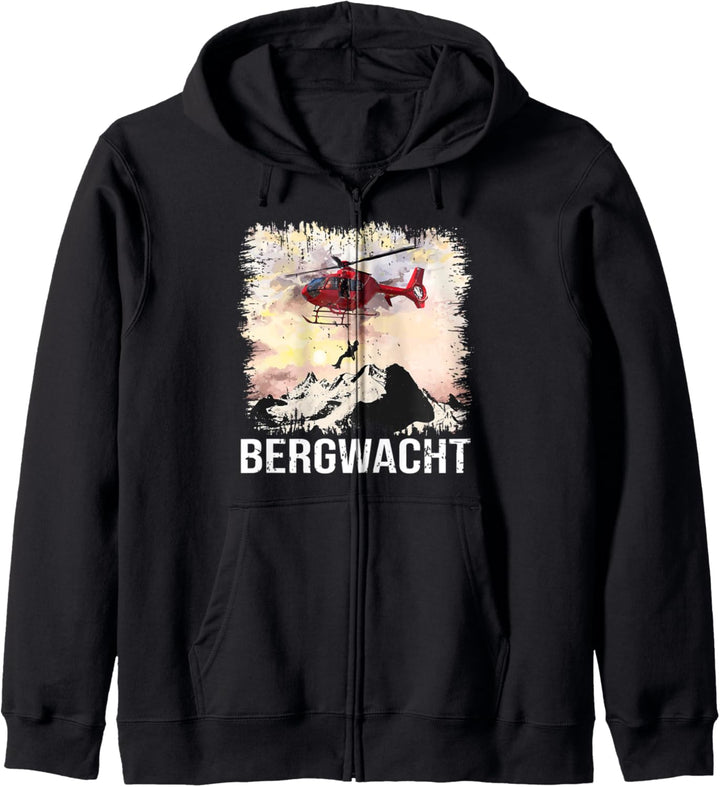 Bergwacht Bergrettung Alpine Hubschrauber Rettung Design Kapuzenjacke