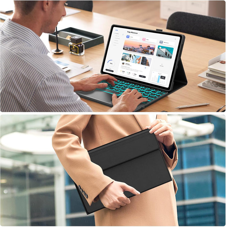 Tastatur Hülle für Lenovo Idea Tab 11 Zoll 2025/K11 Gen 2, Mit kabelloser Bluetooth-Tastatur mit bel
