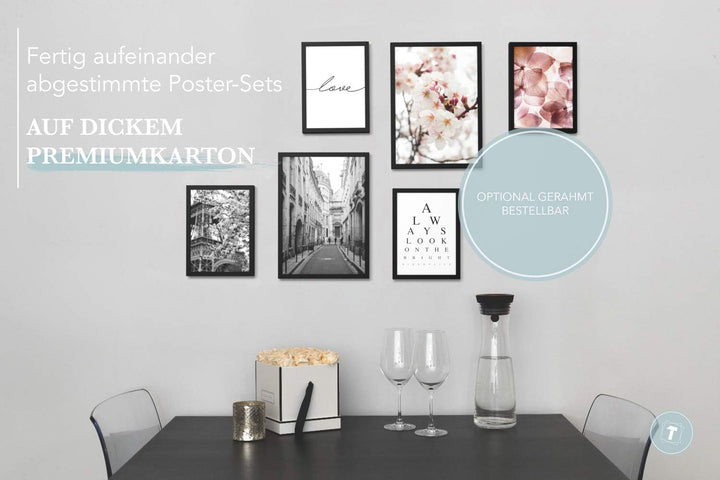 Papierschmiede® Mood Poster Set Frühling, Bilder Wohnzimmer Deko Schlafzimmer, 2x DIN A3 und 4x DIN