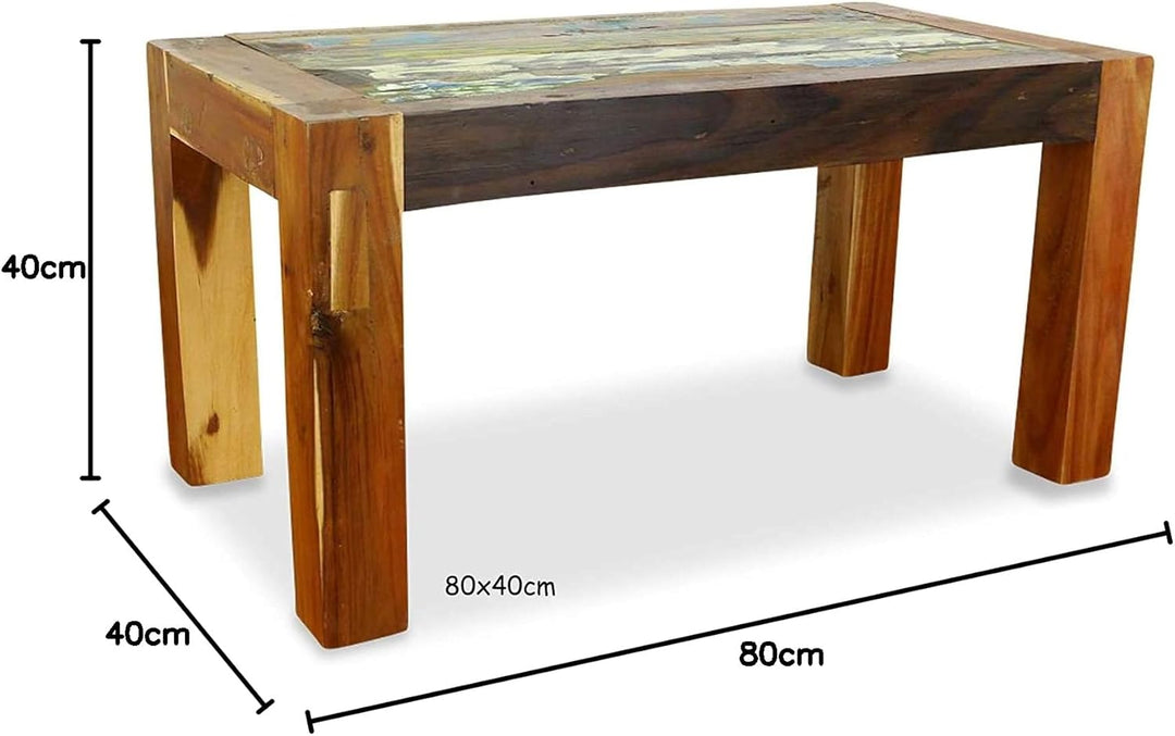 livasia Couchtisch | Recyceltes buntes Bootsholz | Wohnzimmertisch | Java Designer Möbel aus Bootsho