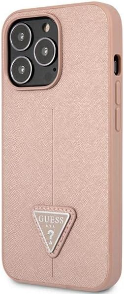GUESS GUHCP14LPSATLP Hülle für iPhone 14 Pro 6,1" rosa/pink hardcase SaffianoTriangle Logo
