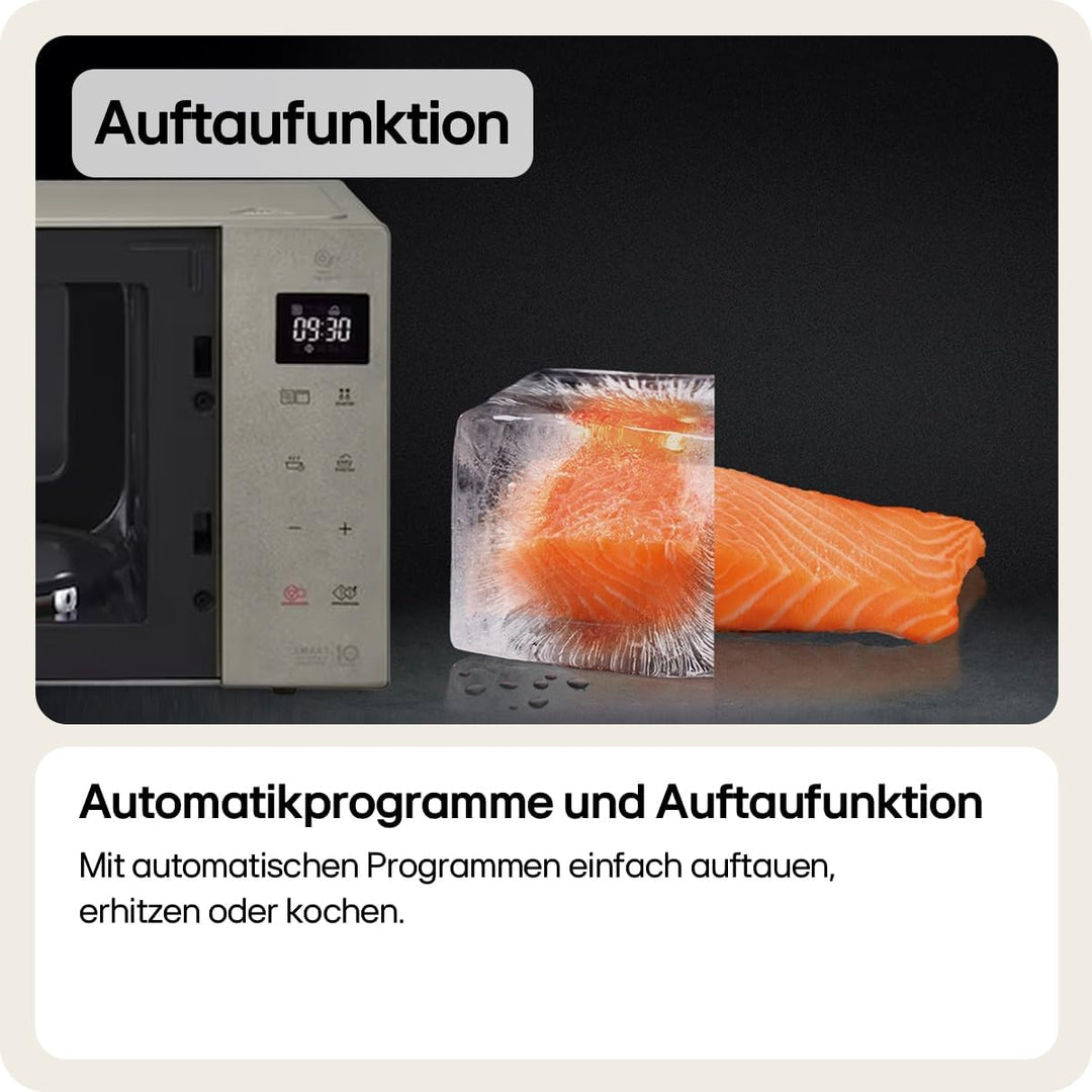 LG Electronics MH6535NBS Mikrowelle mit Grill | Smart Inverter Technologie | 1000 W | 25 L | 32 Auto