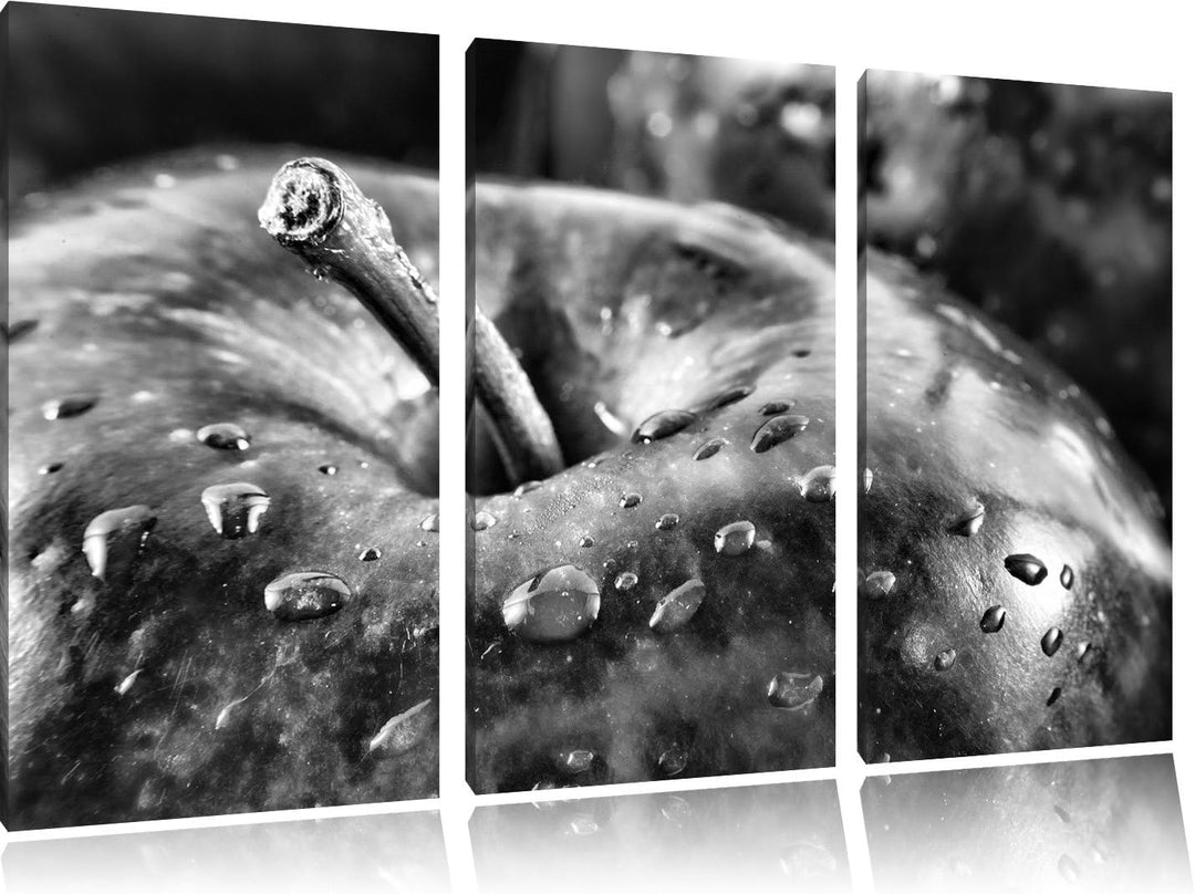 Pixxprint Apfel als Leinwandbild | Grösse: 3 Teilig (120x80) | Wandbild| Kunstdruck | fertig bespann