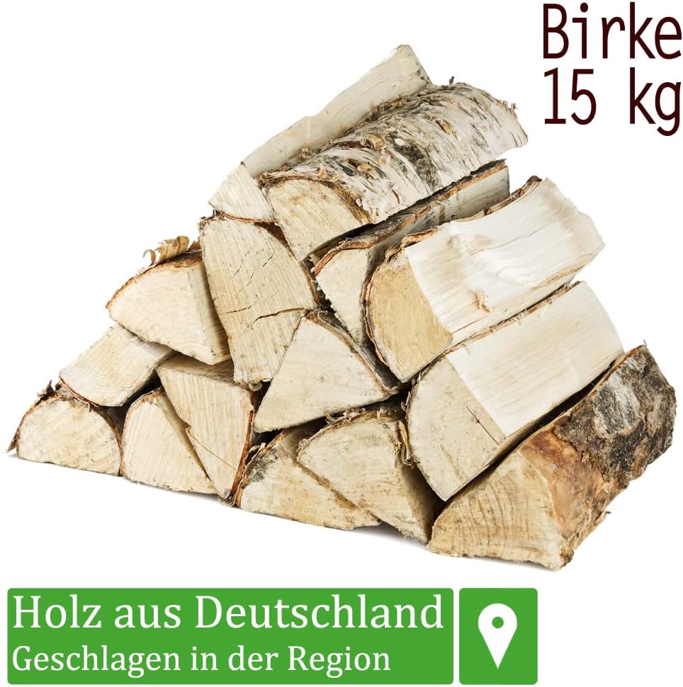 Brennholz Kaminholz Birkenholz Holz 15 kg Birke Für Ofen und Kamin Kaminofen Feuerschale Grill Feuer