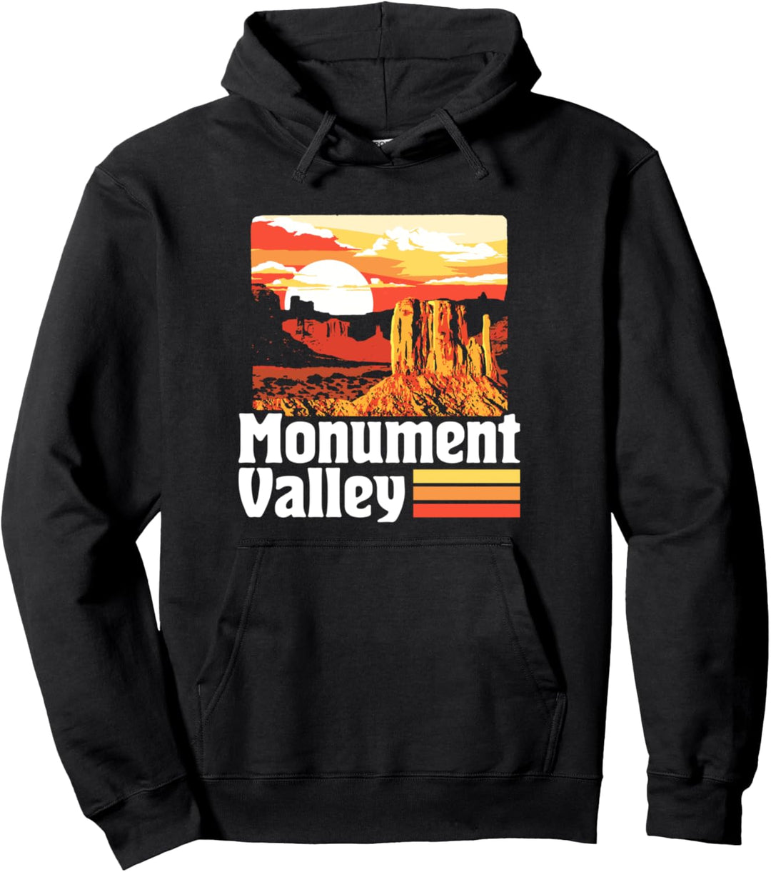 Retro Monument Valley Utah Arizona Vintage Poster Style Pullover Hoodie