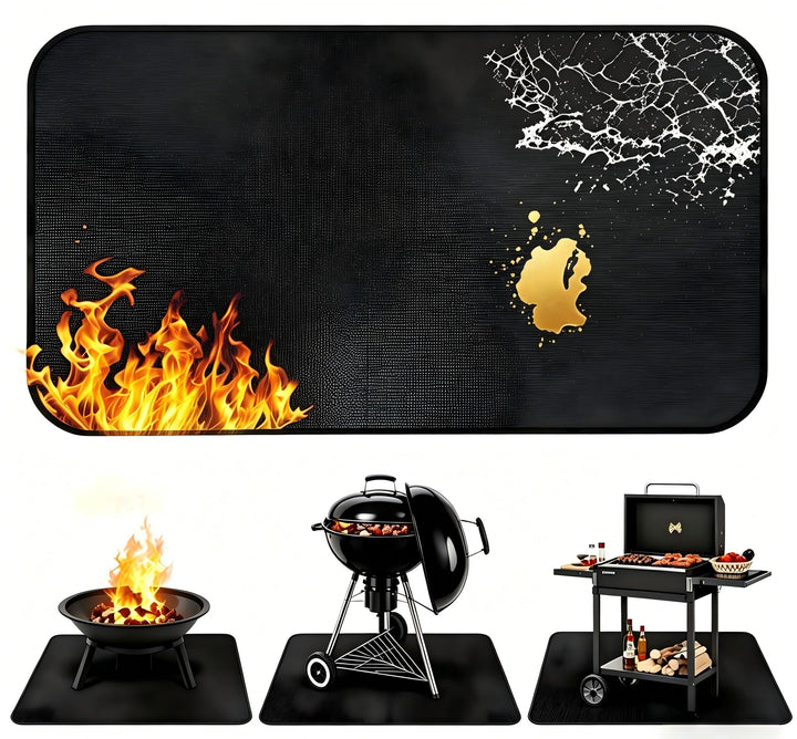 Ronsan Hitzebeständige Bodenschutzmatte 152 x 100 cm für Grill und Feuerstelle, wiederverwendbare Gr