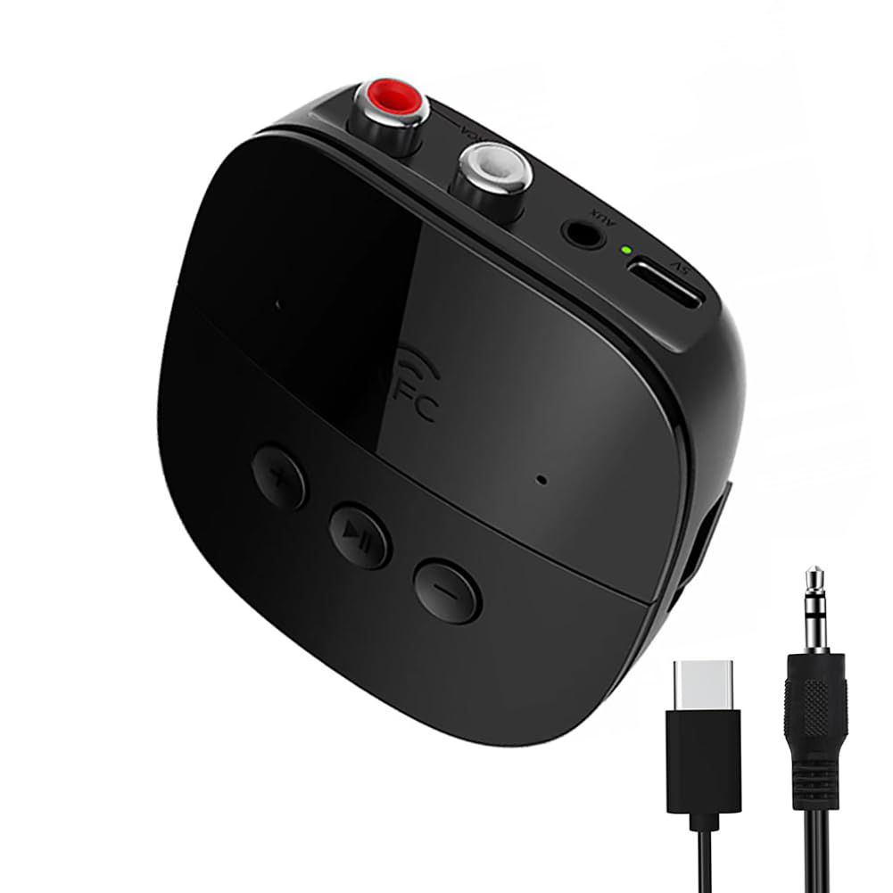 eppfun Bluetooth 5.2 Audio Adapter, Bluetooth Empfänger Receiver für Stereoanlage mit 3.5mm AUX Klin