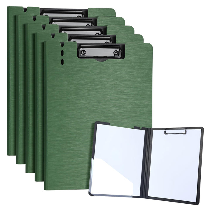 A4 Klemmbrett Ordner, 5 Pack Faltbare Klemmbretter für Geschäft, Büro, Schule oder Restaurant (Grün)