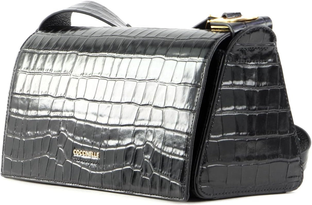 Coccinelle Josephine Croco Shoulder Bag Noir