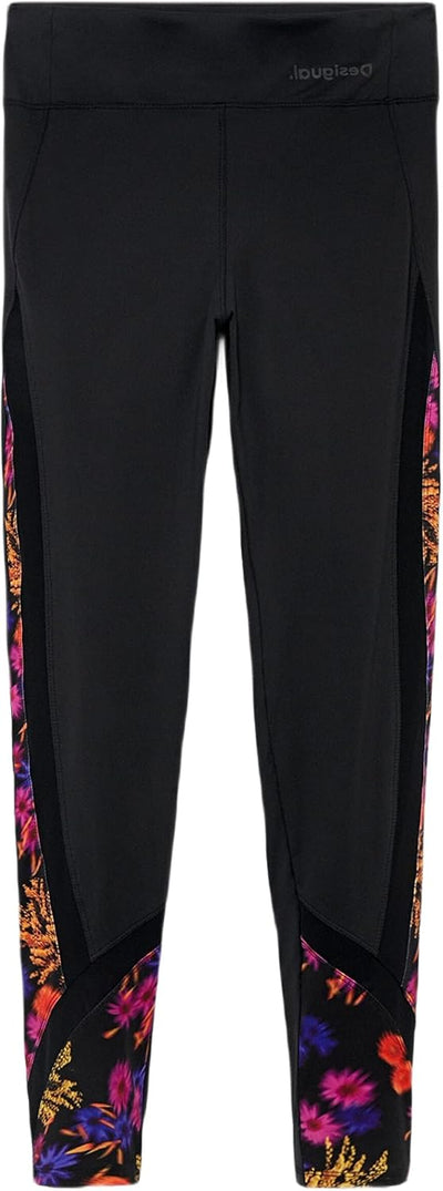 Desigual Damen Football Leggings XS Schwarz, XS Schwarz