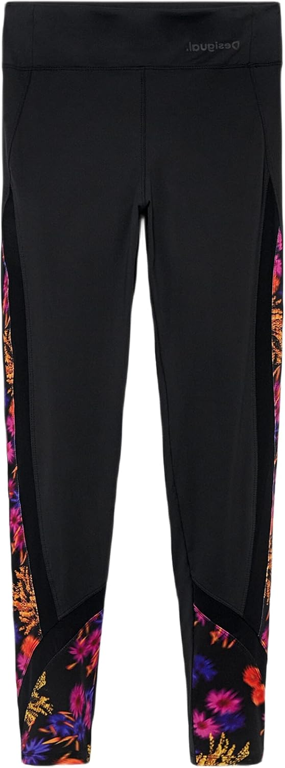 Desigual Damen Football Leggings M Schwarz, M Schwarz