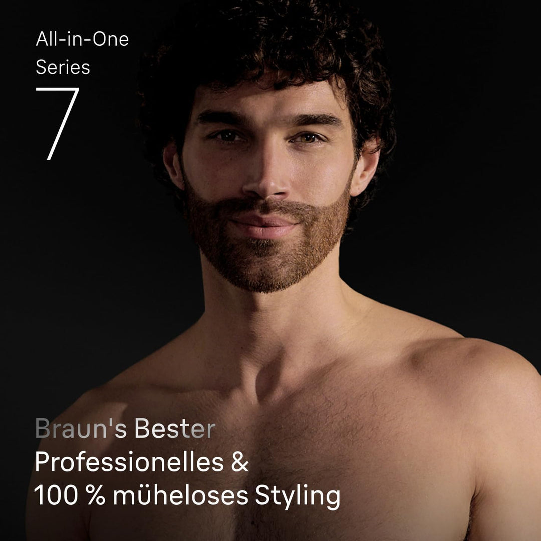 Braun Bundle mit All-in-One Series 7, 12-in-1 Multigroom Kopf und Körper, 120 Min Akku, 14 Längen (3