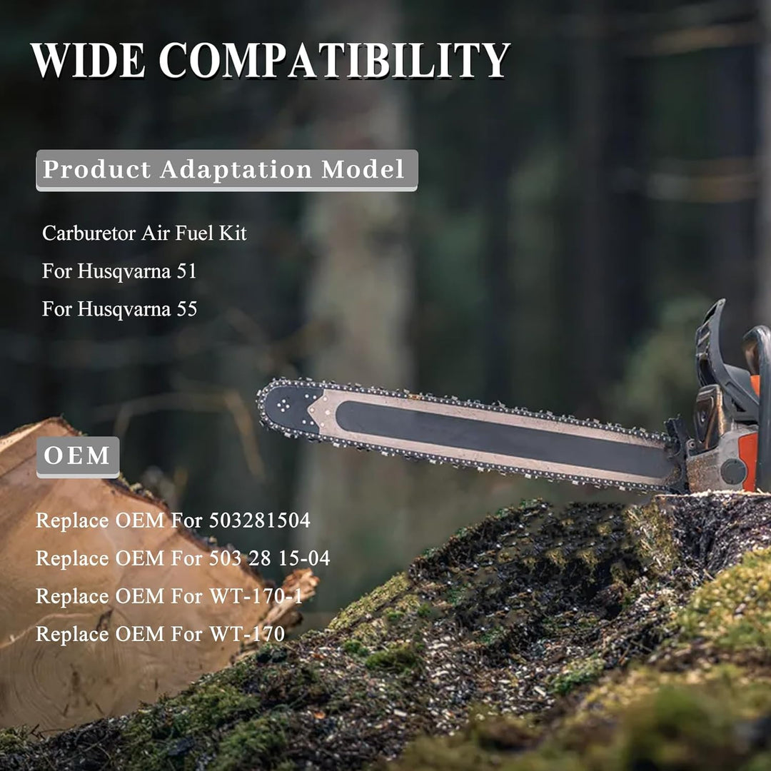 Haishine Vergaser Air Fuel Filterleitung Dichtung für Husqvarna 51 55 Rancher Kettensäge Zündkerze C