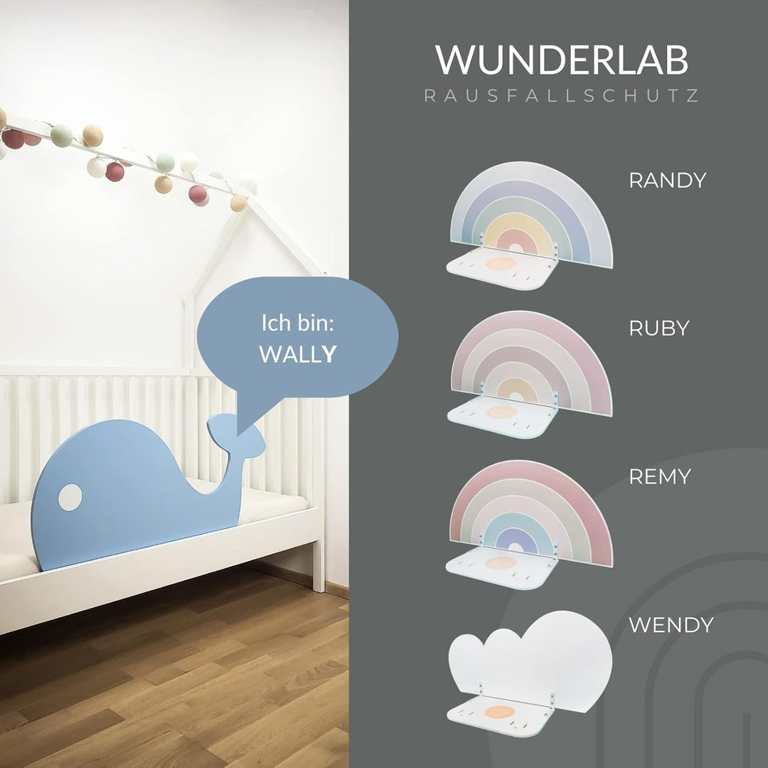 Rausfallschutz Bett aus Holz in süssem Design für Kinder - Bettgitter Rausfallschutz Wally fürs Kind