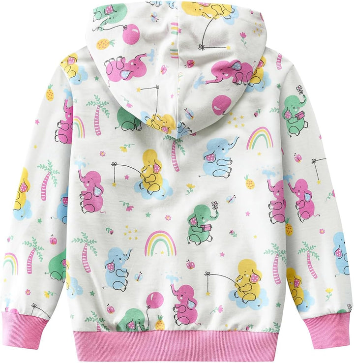 CM-Kid Zip Up Hoodie Mädchen Kapuzenpullover Reissverschluss Sweatshirts Hoody Baumwolle Kinder Erdb