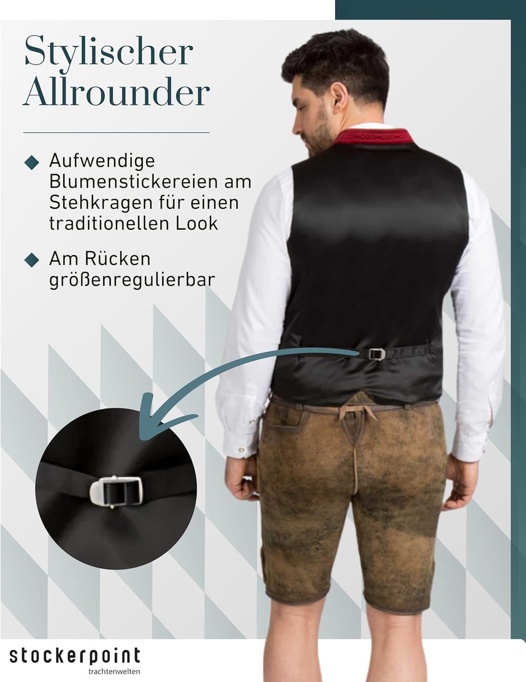 Stockerpoint Herren Calzado Trachtenweste (1er Pack) 46 dunkelrot, 46 dunkelrot