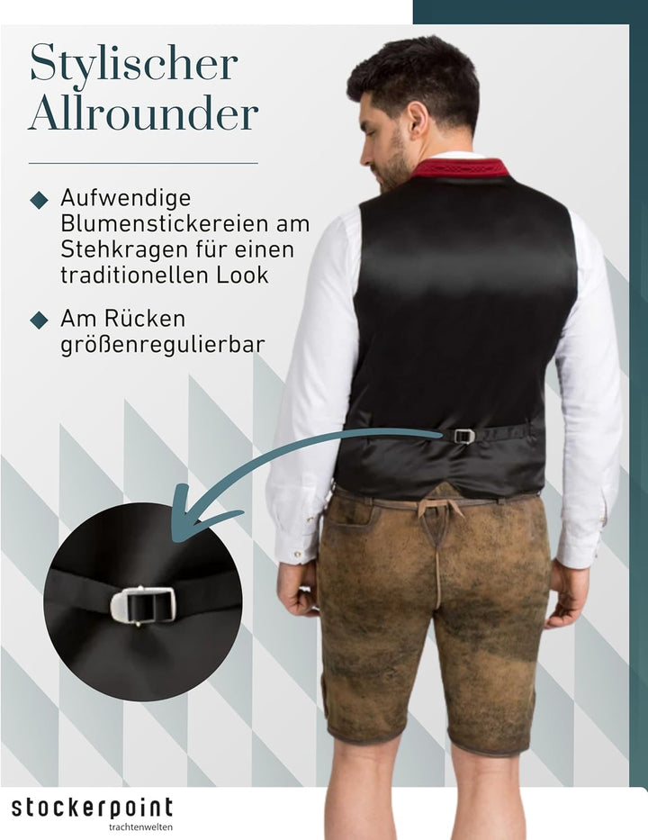 Stockerpoint Herren Calzado Trachtenweste (1er Pack) 46 dunkelrot, 46 dunkelrot