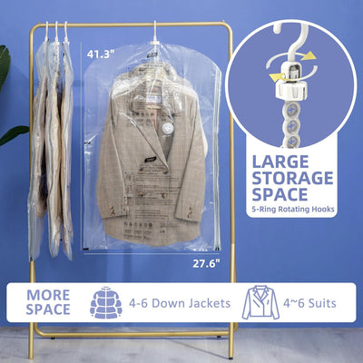 TAILI Hängende Vakuumbeutel für Kleidung, 4 Packungen (105×70 cm), Vakuumierbeutel Kleidung für Anzü