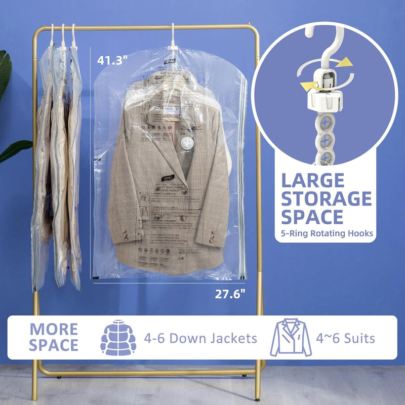 TAILI Hängende Vakuumbeutel für Kleidung, 4 Packungen (105×70 cm), Vakuumierbeutel Kleidung für Anzü