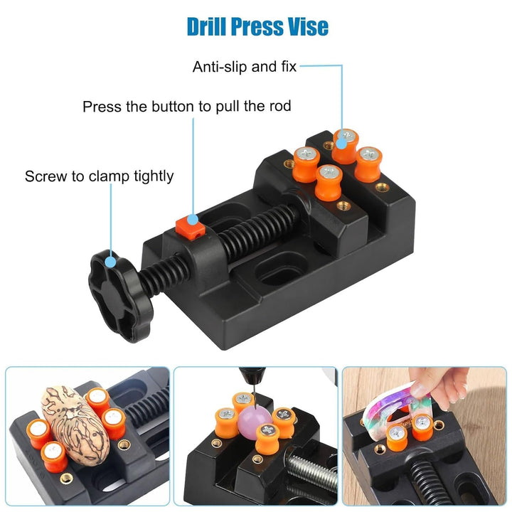 60 Stück Handbohrer Set, Mini Bohrmaschine Pin Vise mit 48 Handbohr Spiralbohrer (0.5-3mm), 10 PCB B