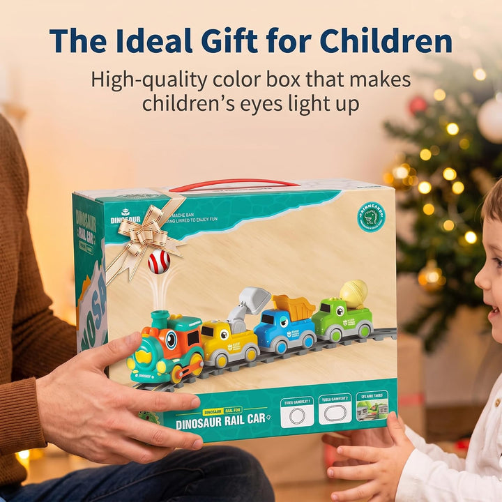 Dinosaurier Elektrisches Zugspielzeug mit Licht, Musik und schwebenden Bällen Kinder grün, grün