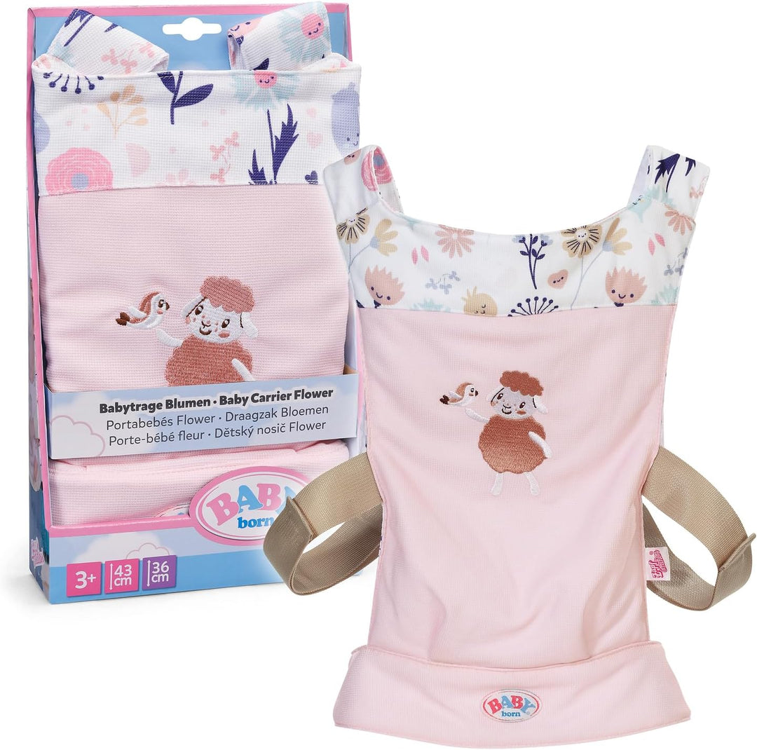 BABY born Babytrage - Puppentrage für Kinder mit 2 Blickrichtungen & verstellbarem Gurt - Rosa Trage