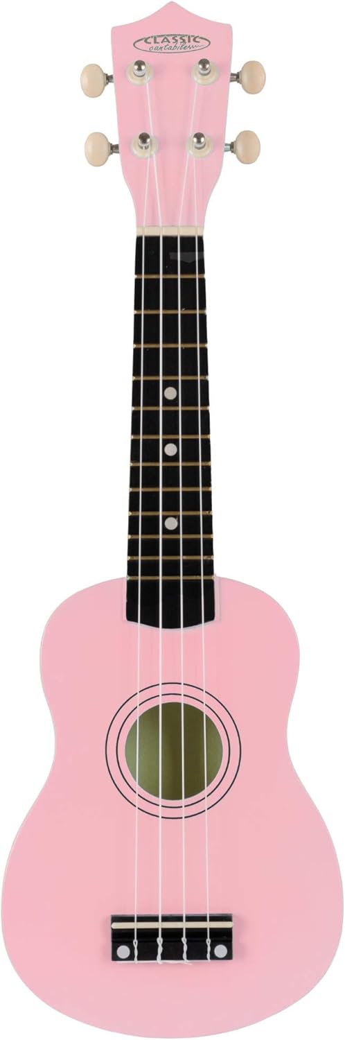 Classic Cantabile US-50 PK Sopranukulele - Ukulele mit 12 Bünden - leichtgängige Gitarrenmechanik -
