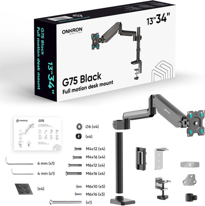 ONKRON VESA Monitor Halterung Tisch/Monitor Arm 1 Monitor schwenkbar für 13-34 Zoll Bildschirme 2-12