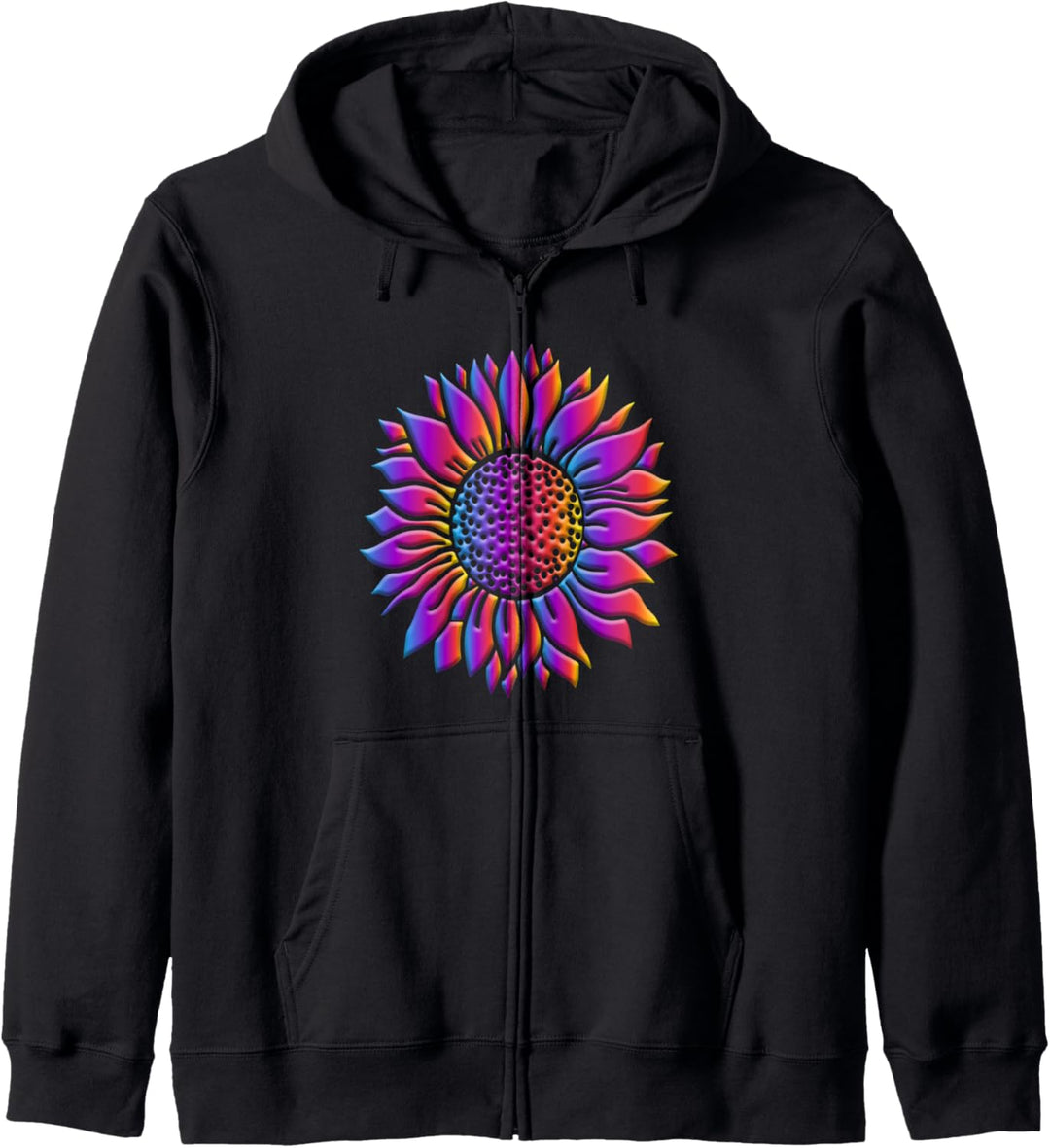 Bunt blühende Sonnenblume - Sommer Regenbogen Sonnenblume Kapuzenjacke