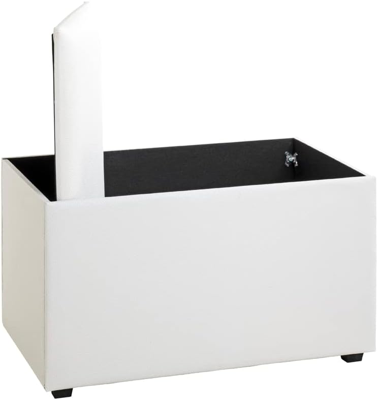 HAKU Möbel Sitztruhe, Kunstleder, weiss, B 65 x T 40 x H 42 cm weiss 65 x 40 x H 42 cm Weiss, weiss