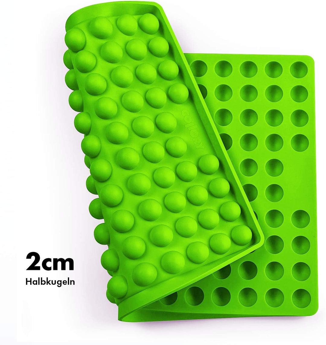 Collory® Backmatte Hundekekse für GROSSE HALBKUGEL (2cm Ø) Leckerlis, Silikon Backform, Backunterlag