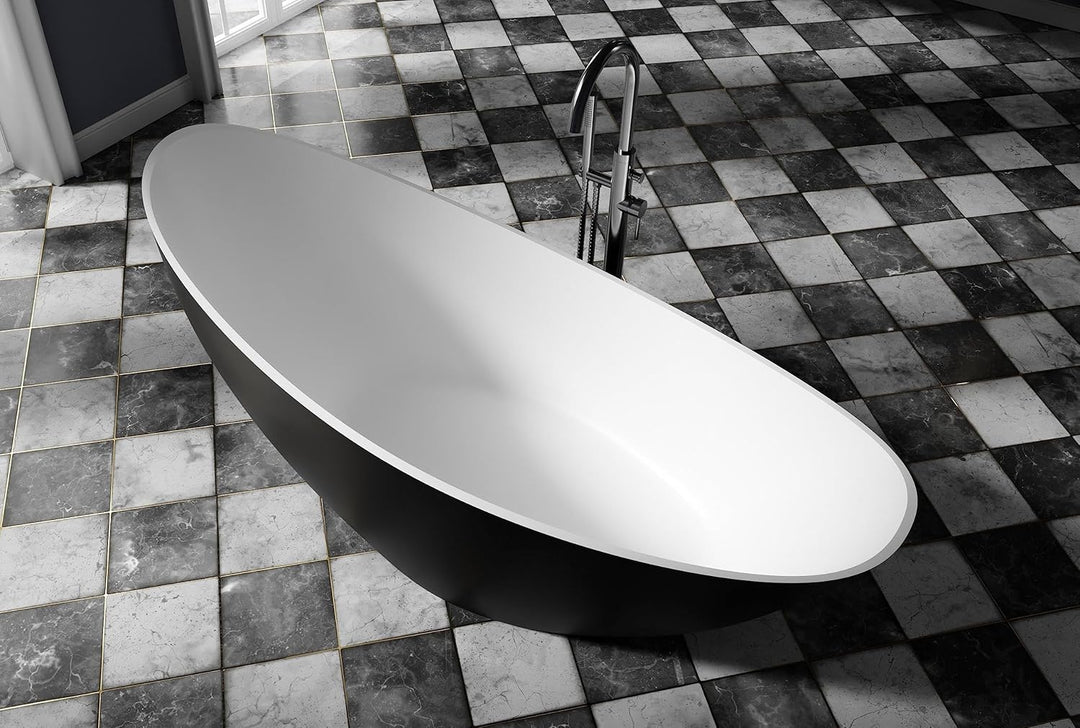 BERNSTEIN Freistehende Badewanne aus Sanitäracryl Standbadewanne Wanne mit Doppelwandiger Konstrukti
