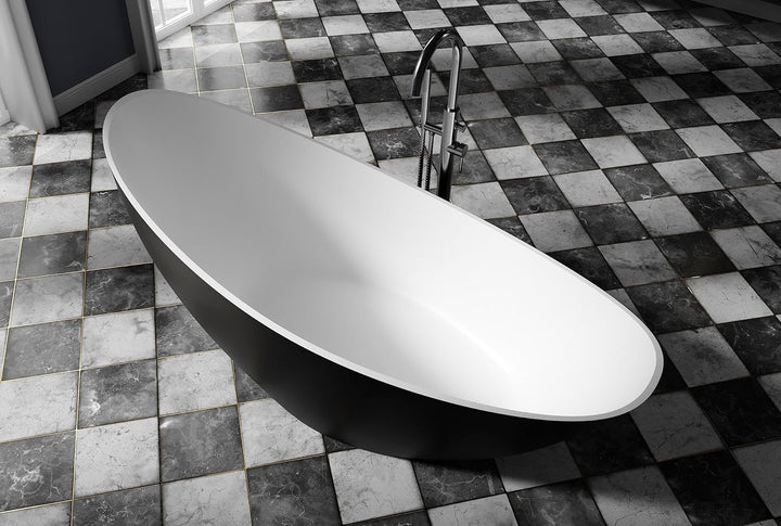 BERNSTEIN Freistehende Badewanne aus Sanitäracryl Standbadewanne Wanne mit Doppelwandiger Konstrukti