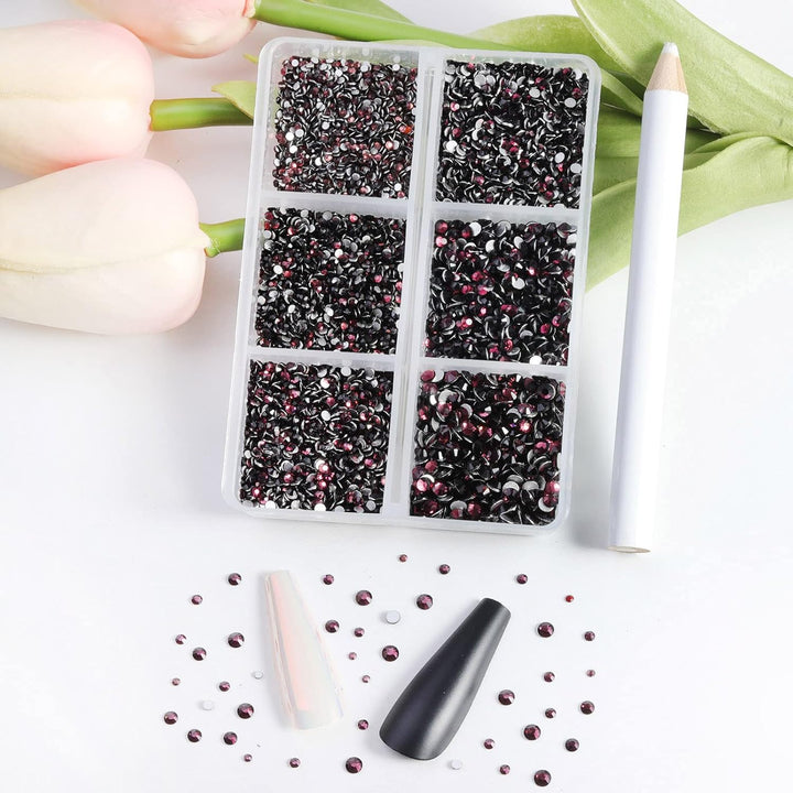 Beadsland 7200pcs Strasssteine für nägel,burgundy Strasssteine set für gesicht strasssteine zum bast