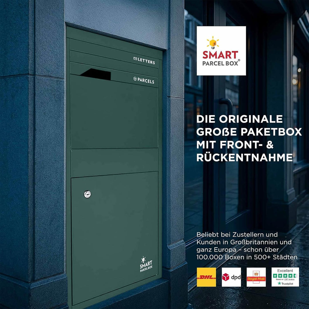 SMART PARCEL BOX Paketbox draussen, Standbriefkasten mit Paketfach, Paketbriefkasten XXL, grosse Pos