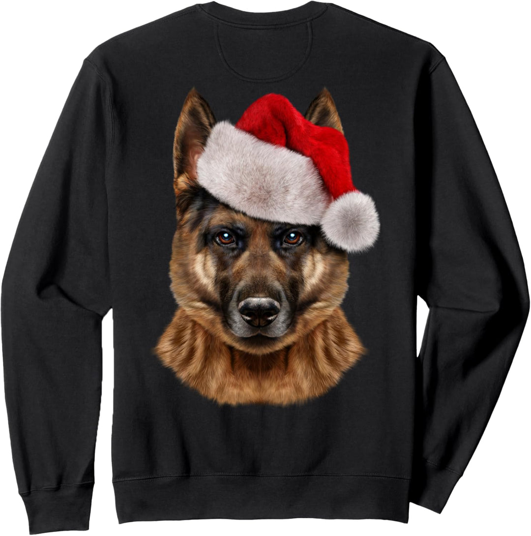Deutscher Schäferhund trägt eine Weihnachtsmütze Sweatshirt