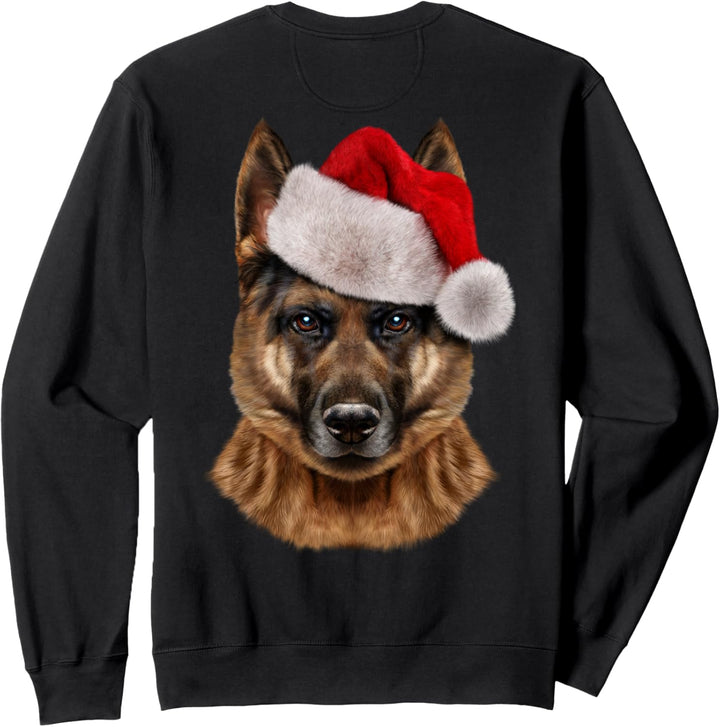 Deutscher Schäferhund trägt eine Weihnachtsmütze Sweatshirt