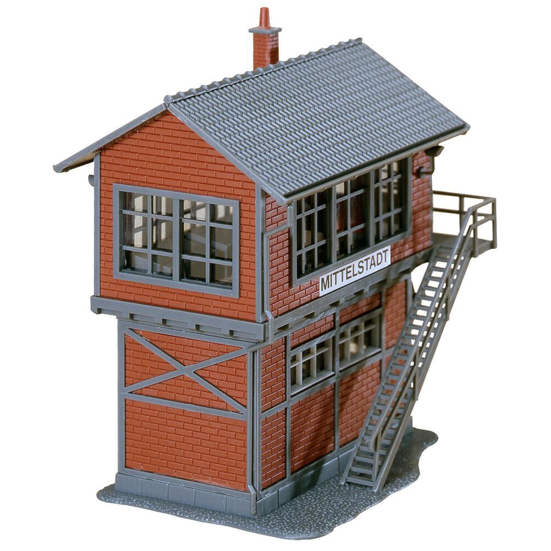 FALLER Stellwerk Mittelstadt Modellbausatz mit 364 Einzelteilen 83 x 62 x 101 mm I Modelleisenbahn Z