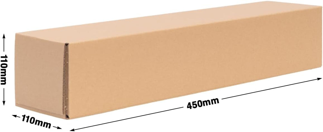 200 Versandhülse eckig 450x110x110 mm Versandrolle Versandrohr Faltkarton ohne Sperrgutzuschlag