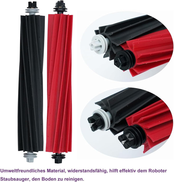 Ersatzteile Zubehör, Trennbare Rubber DuoRoller-Bürste für roborock S8/S8 +/S8 Pro Ultra/Q8 max/Q8 m
