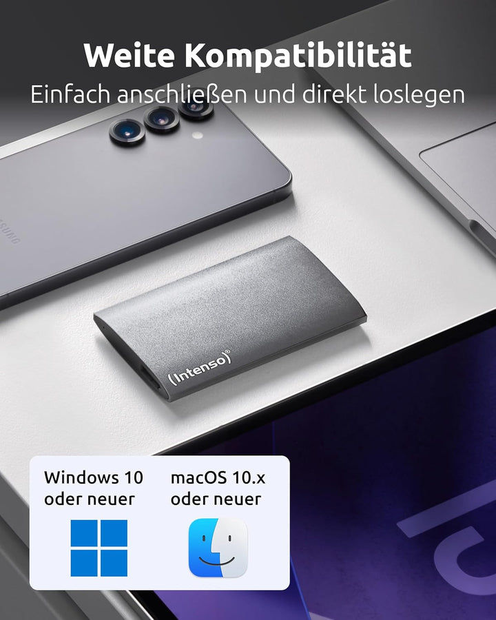 Intenso external SSD 1,8 512GB USB 3.0 Aluminium Premium, Festkörper-Laufwerk 500 GB Premium, 500 GB