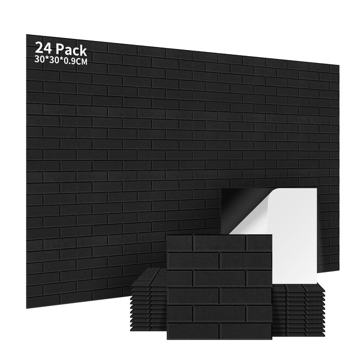 Akustikplatten selbstklebend 24 Stück, 30x30x0.9cm Akustikpaneele Wandpaneele, Akustische Behandlung