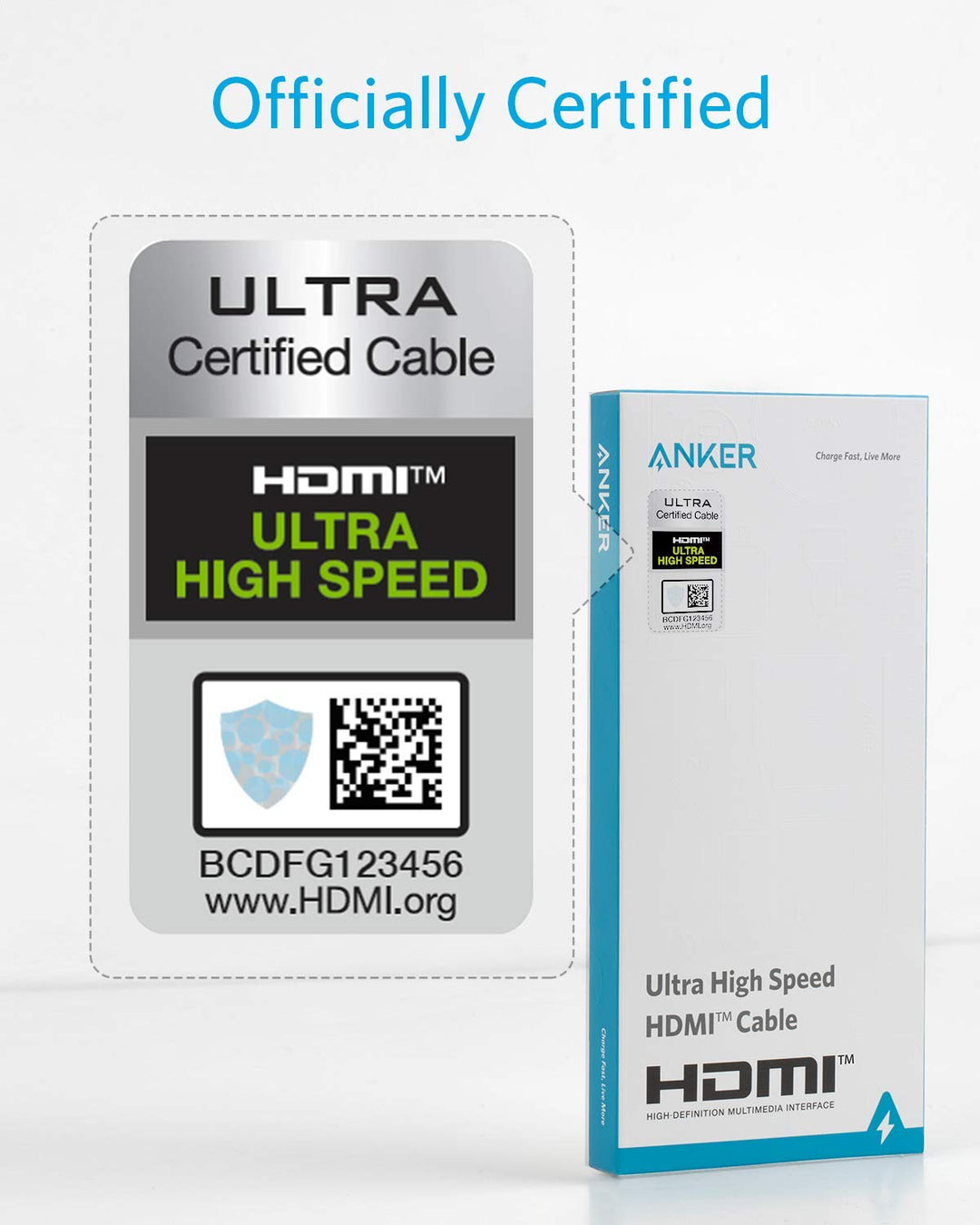 Anker 8K 60Hz HDMI Kabel, High Speed 4K 120Hz 48Gbps 2m langes Ultra HD auf HDMI Kabel, Unterstützt