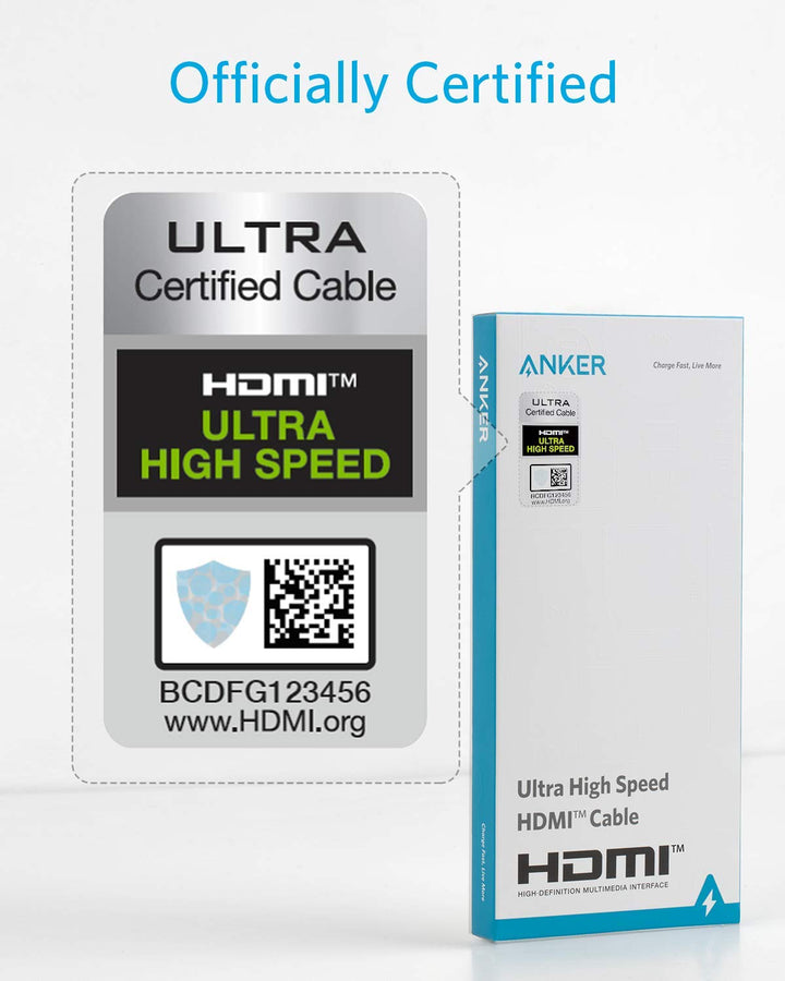 Anker 8K 60Hz HDMI Kabel, High Speed 4K 120Hz 48Gbps 2m langes Ultra HD auf HDMI Kabel, Unterstützt