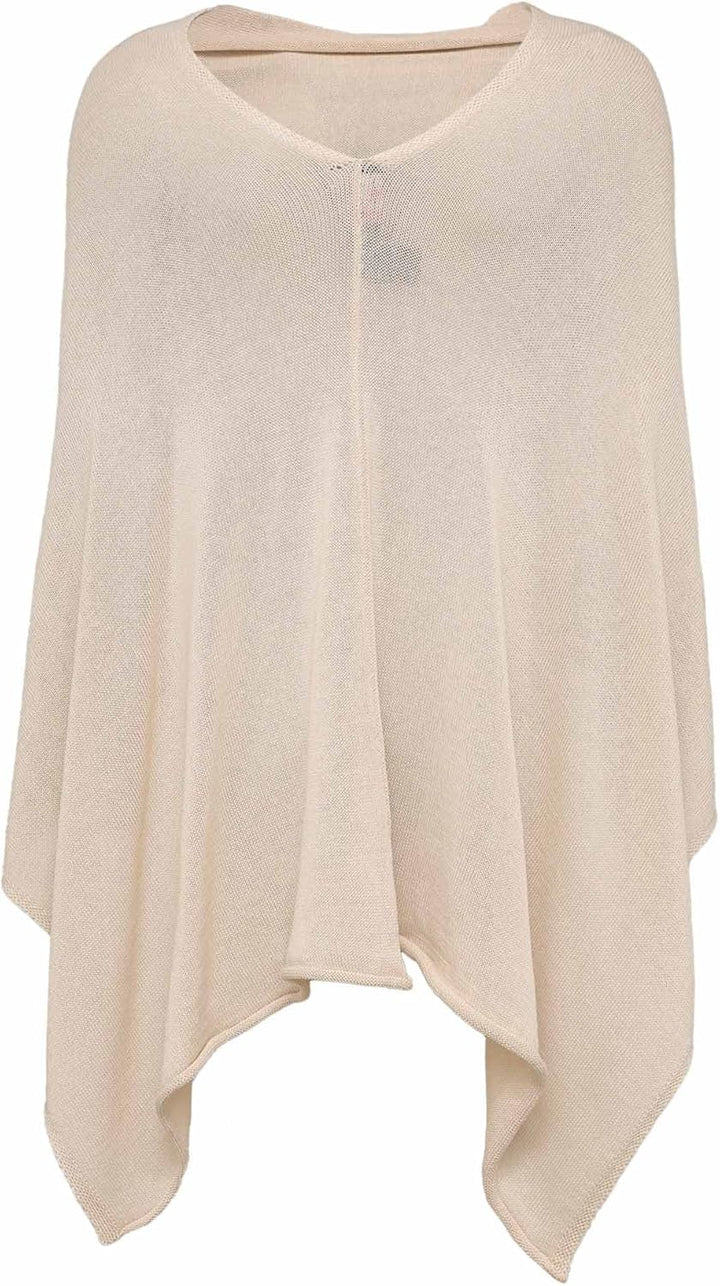 "Cashmere Dreams Poncho-Schal aus Baumwolle - Hochwertiges Cape für Damen - Umhängetuch und Tunika -