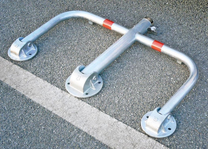 ARCO SRL 3-Fuss-Standard-Parkbügel - Parkplatzsperre, umlegbar, mit Zylinderschloss, 1 Stück, ARS300