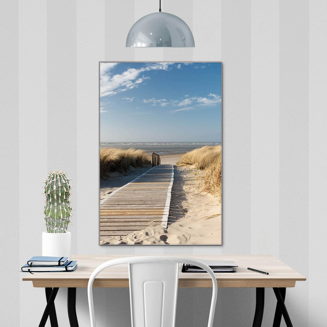 banjado® Glas Magnettafel mit 4 Magneten - Magnetwand 40x60cm mit Motiv Dünen - Memoboard/Pinnwand m
