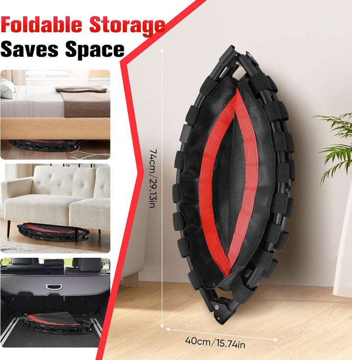 FitnessTrampoline,101cm Mini-Trampolin,Tragkraft 200 kg Rot, Rot